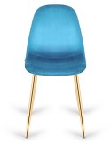 Krzesło tapicerowane GIULIA SEA BLUE VELVET GOLD Lugano