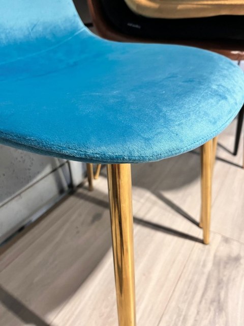 Krzesło tapicerowane GIULIA SEA BLUE VELVET GOLD Lugano Krzesło tapicerowane GIULIA SEA BLUE VELVET GOLD Lugano