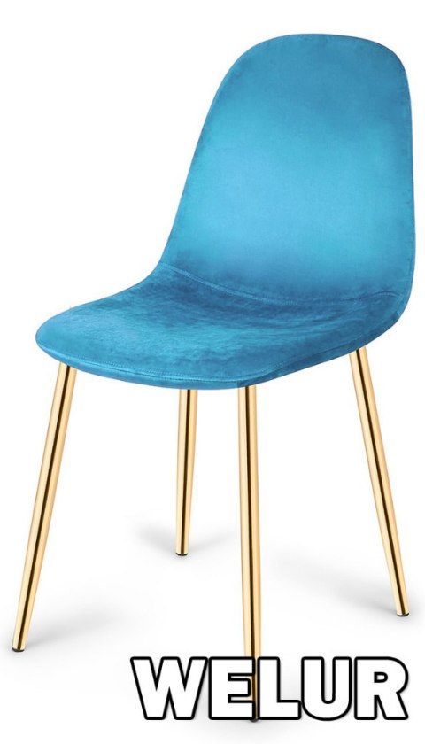 Krzesło tapicerowane GIULIA SEA BLUE VELVET GOLD Lugano Krzesło tapicerowane GIULIA SEA BLUE VELVET GOLD Lugano