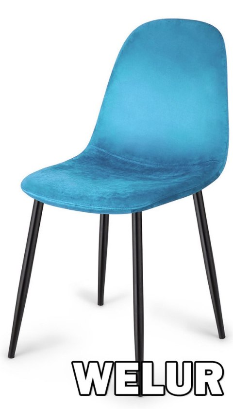Krzesło tapicerowane GIULIA SEA BLUE VELVET II GATUNEK Lugano Krzesło tapicerowane GIULIA SEA BLUE VELVET II GATUNEK Lugano
