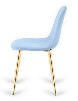 Krzesło tapicerowane GIULIA SKY BLUE VELVET GOLD II GATUNEK Lugano
