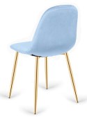 Krzesło tapicerowane GIULIA SKY BLUE VELVET GOLD II GATUNEK Lugano