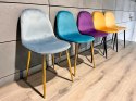 Krzesło tapicerowane GIULIA SKY BLUE VELVET GOLD II GATUNEK Lugano