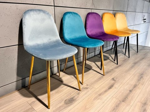 Krzesło tapicerowane GIULIA SKY BLUE VELVET GOLD II GATUNEK Lugano Krzesło tapicerowane GIULIA SKY BLUE VELVET GOLD II GATUNEK Lugano