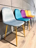 Krzesło tapicerowane GIULIA SKY BLUE VELVET GOLD II GATUNEK Lugano