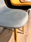 Krzesło tapicerowane GIULIA SKY BLUE VELVET GOLD II GATUNEK Lugano