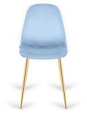 Krzesło tapicerowane GIULIA SKY BLUE VELVET GOLD Lugano