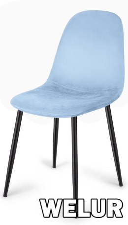 Krzesło tapicerowane GIULIA SKY BLUE VELVET II GATUNEK Lugano