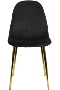 Krzesło tapicerowane GIULIA VELVET BLACK GOLD Lugano