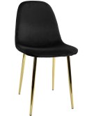 Krzesło tapicerowane GIULIA VELVET BLACK GOLD Lugano