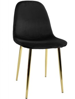 Krzesło tapicerowane GIULIA VELVET BLACK GOLD Lugano