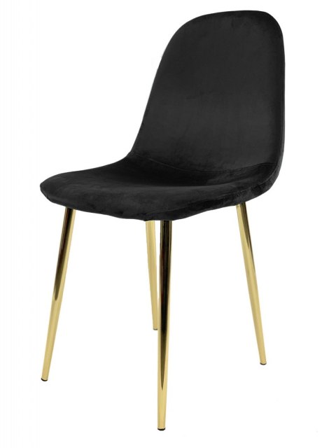 Krzesło tapicerowane GIULIA VELVET BLACK GOLD Lugano Krzesło tapicerowane GIULIA VELVET BLACK GOLD Lugano
