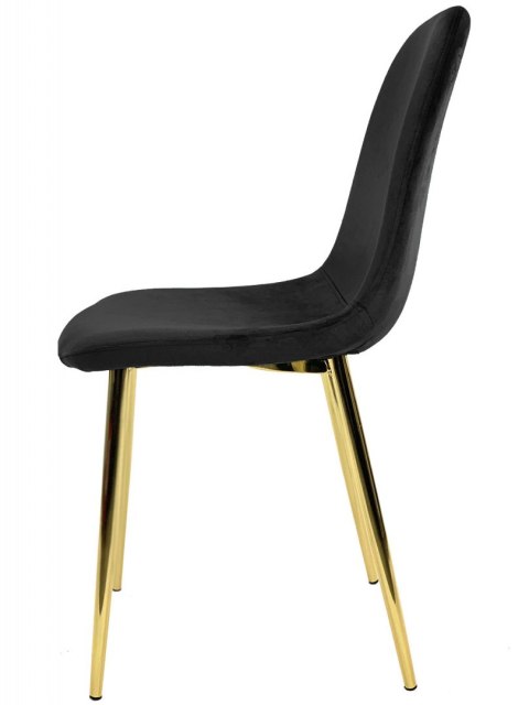 Krzesło tapicerowane GIULIA VELVET BLACK GOLD Lugano Krzesło tapicerowane GIULIA VELVET BLACK GOLD Lugano
