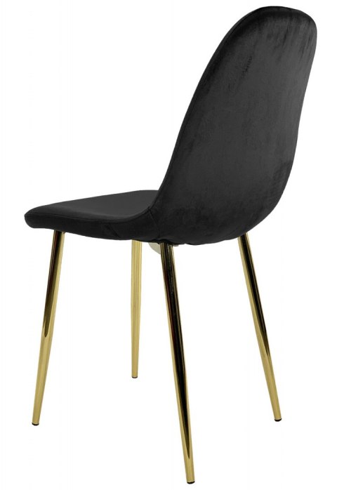 Krzesło tapicerowane GIULIA VELVET BLACK GOLD Lugano Krzesło tapicerowane GIULIA VELVET BLACK GOLD Lugano