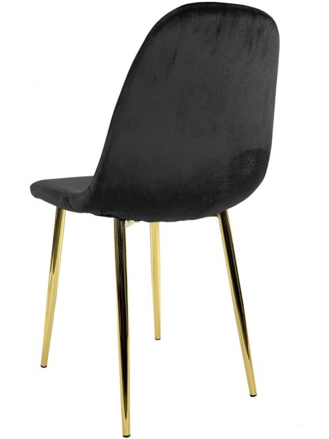 Krzesło tapicerowane GIULIA VELVET BLACK GOLD Lugano Krzesło tapicerowane GIULIA VELVET BLACK GOLD Lugano