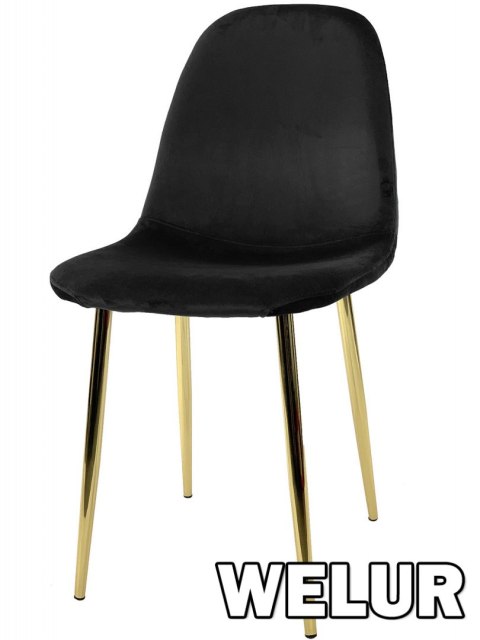 Krzesło tapicerowane GIULIA VELVET BLACK GOLD Lugano Krzesło tapicerowane GIULIA VELVET BLACK GOLD Lugano