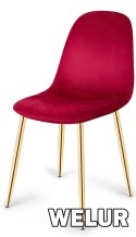 Krzesło tapicerowane GIULIA VELVET BURGUNDY GOLD II GATUNEK Lugano
