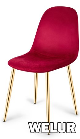 Krzesło tapicerowane GIULIA VELVET BURGUNDY GOLD II GATUNEK Lugano