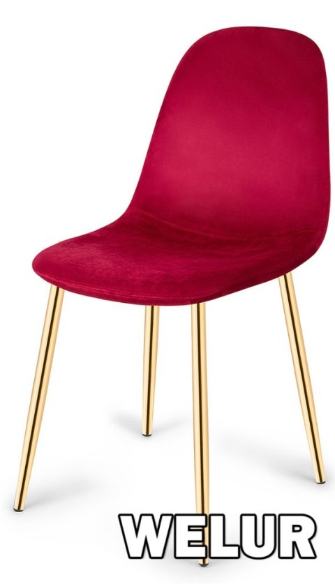 Krzesło tapicerowane GIULIA VELVET BURGUNDY GOLD II GATUNEK Lugano Krzesło tapicerowane GIULIA VELVET BURGUNDY GOLD II GATUNEK Lugano