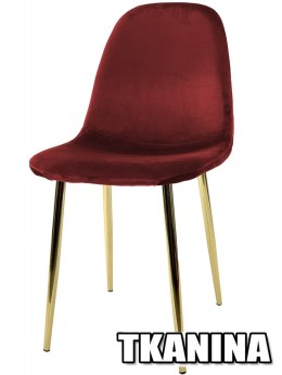 Krzesło tapicerowane GIULIA VELVET BURGUNDY GOLD Lugano