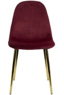 Krzesło tapicerowane GIULIA VELVET BURGUNDY GOLD Lugano