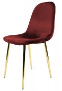Krzesło tapicerowane GIULIA VELVET BURGUNDY GOLD Lugano
