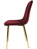 Krzesło tapicerowane GIULIA VELVET BURGUNDY GOLD Lugano