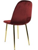 Krzesło tapicerowane GIULIA VELVET BURGUNDY GOLD Lugano