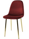 Krzesło tapicerowane GIULIA VELVET BURGUNDY GOLD Lugano
