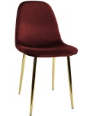 Krzesło tapicerowane GIULIA VELVET BURGUNDY GOLD Lugano