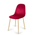 Krzesło tapicerowane GIULIA VELVET BURGUNDY GOLD Lugano