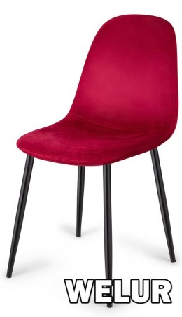 Krzesło tapicerowane GIULIA VELVET BURGUNDY II GATUNEK Lugano