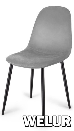 Krzesło tapicerowane GIULIA VELVET GREY II GATUNEK Lugano