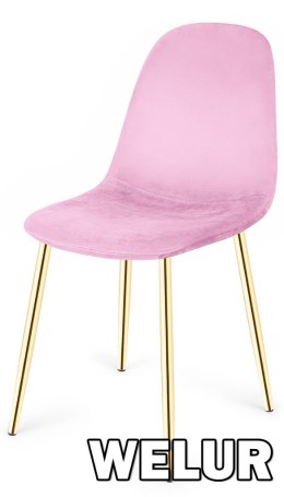 Krzesło tapicerowane GIULIA VELVET PINK GOLD II GATUNEK Lugano