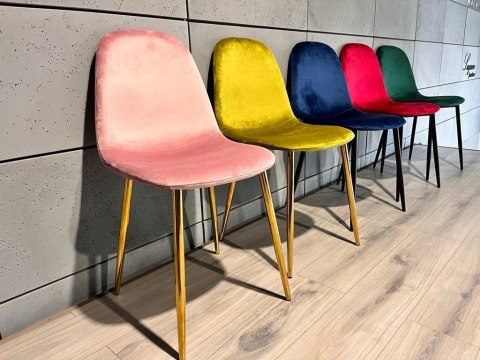 Krzesło tapicerowane GIULIA VELVET PINK GOLD II GATUNEK Lugano Krzesło tapicerowane GIULIA VELVET PINK GOLD II GATUNEK Lugano
