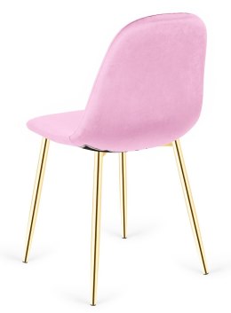 Krzesło tapicerowane GIULIA VELVET PINK GOLD Lugano