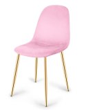 Krzesło tapicerowane GIULIA VELVET PINK GOLD Lugano