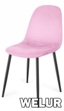Krzesło tapicerowane GIULIA VELVET PINK Lugano