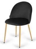 Krzesło tapicerowane GLORIA BLACK VELVET GOLD Lugano