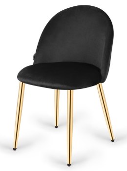 Krzesło tapicerowane GLORIA BLACK VELVET GOLD Lugano