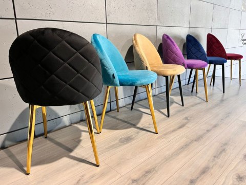 Krzesło tapicerowane GLORIA BLACK VELVET GOLD Lugano Krzesło tapicerowane GLORIA BLACK VELVET GOLD Lugano