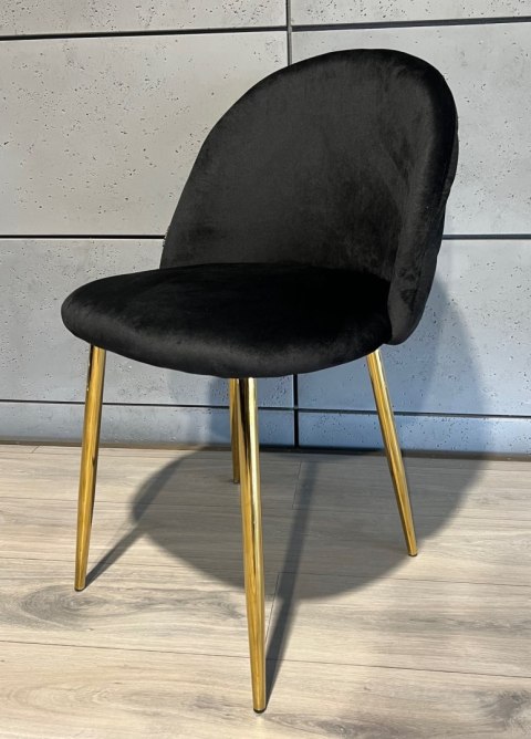 Krzesło tapicerowane GLORIA BLACK VELVET GOLD Lugano Krzesło tapicerowane GLORIA BLACK VELVET GOLD Lugano