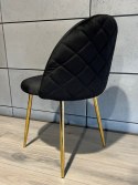 Krzesło tapicerowane GLORIA BLACK VELVET GOLD Lugano