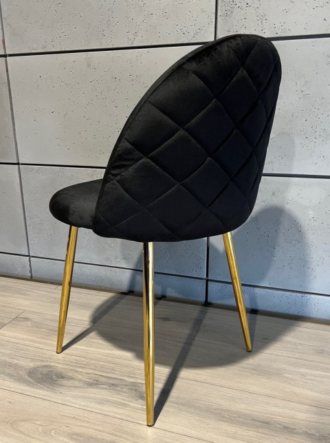 Krzesło tapicerowane GLORIA BLACK VELVET GOLD Lugano Krzesło tapicerowane GLORIA BLACK VELVET GOLD Lugano