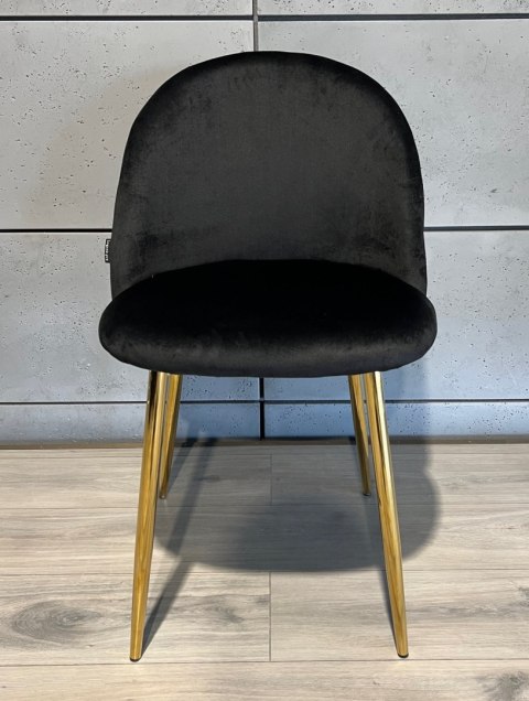 Krzesło tapicerowane GLORIA BLACK VELVET GOLD Lugano Krzesło tapicerowane GLORIA BLACK VELVET GOLD Lugano