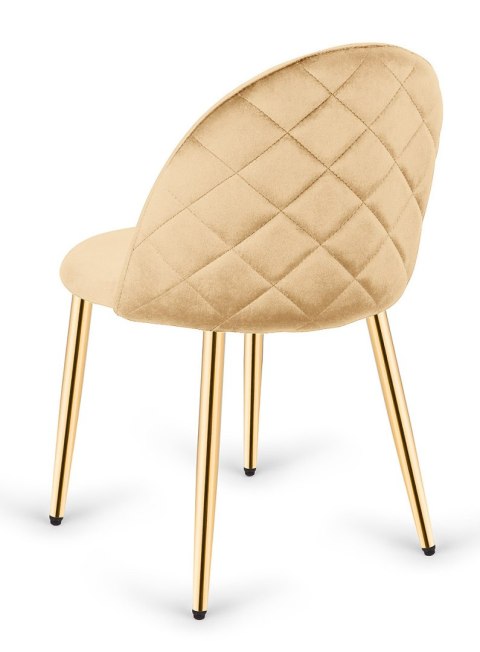 Krzesło tapicerowane GLORIA CREAM VELVET GOLD Lugano Krzesło tapicerowane GLORIA CREAM VELVET GOLD Lugano