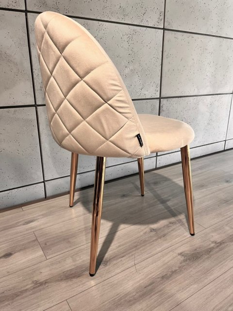 Krzesło tapicerowane GLORIA CREAM VELVET GOLD Lugano Krzesło tapicerowane GLORIA CREAM VELVET GOLD Lugano