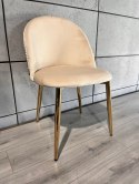 Krzesło tapicerowane GLORIA CREAM VELVET GOLD Lugano