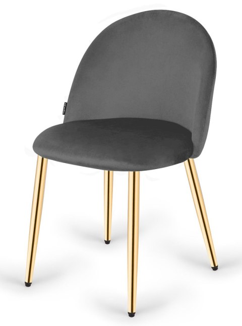 Krzesło tapicerowane GLORIA DARK GREY VELVET GOLD Lugano Krzesło tapicerowane GLORIA DARK GREY VELVET GOLD Lugano