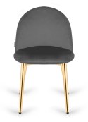 Krzesło tapicerowane GLORIA DARK GREY VELVET GOLD Lugano